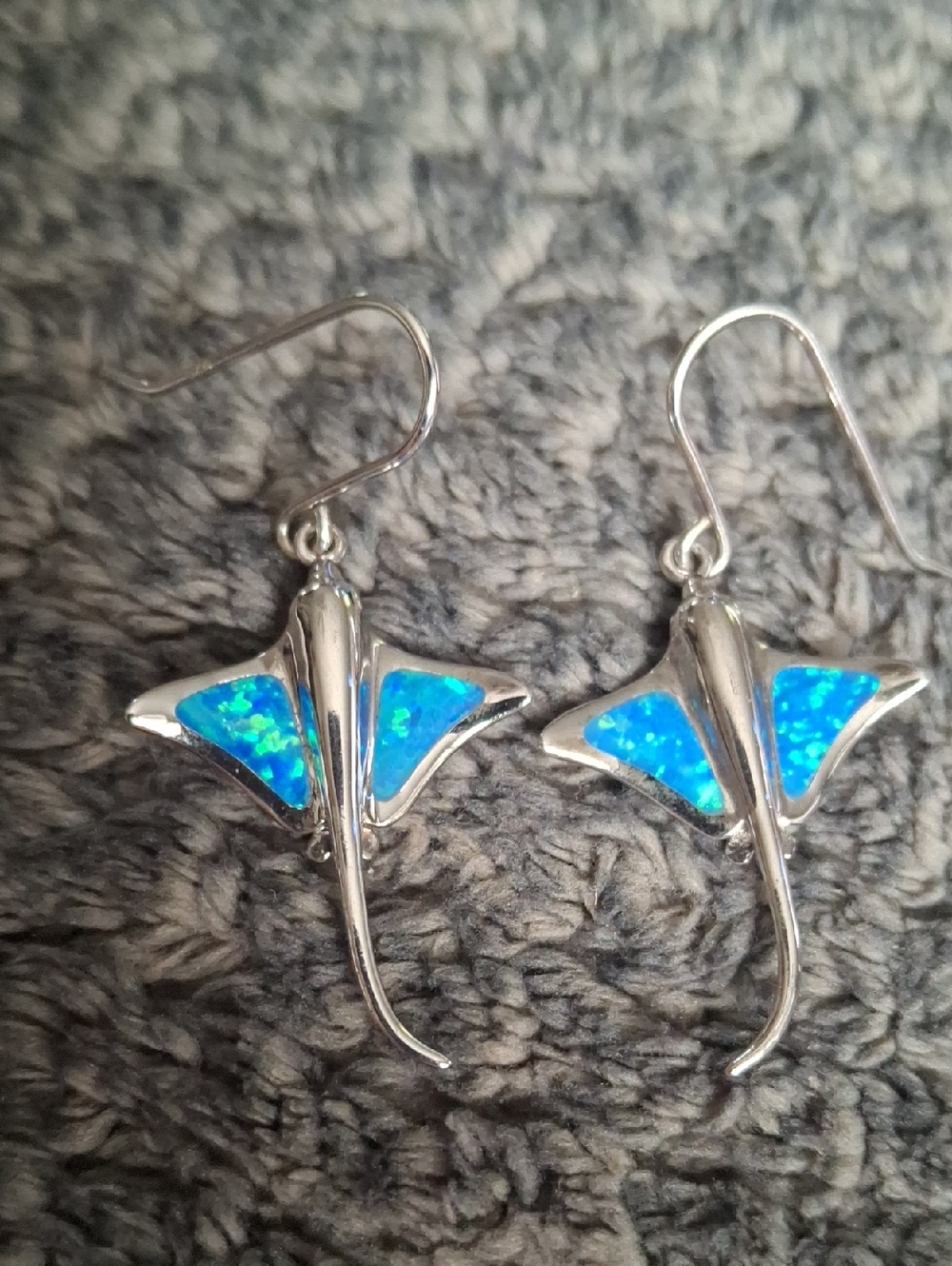 ALEMIA Blue Opal Stingray Drop Earrings - Women Jewelry